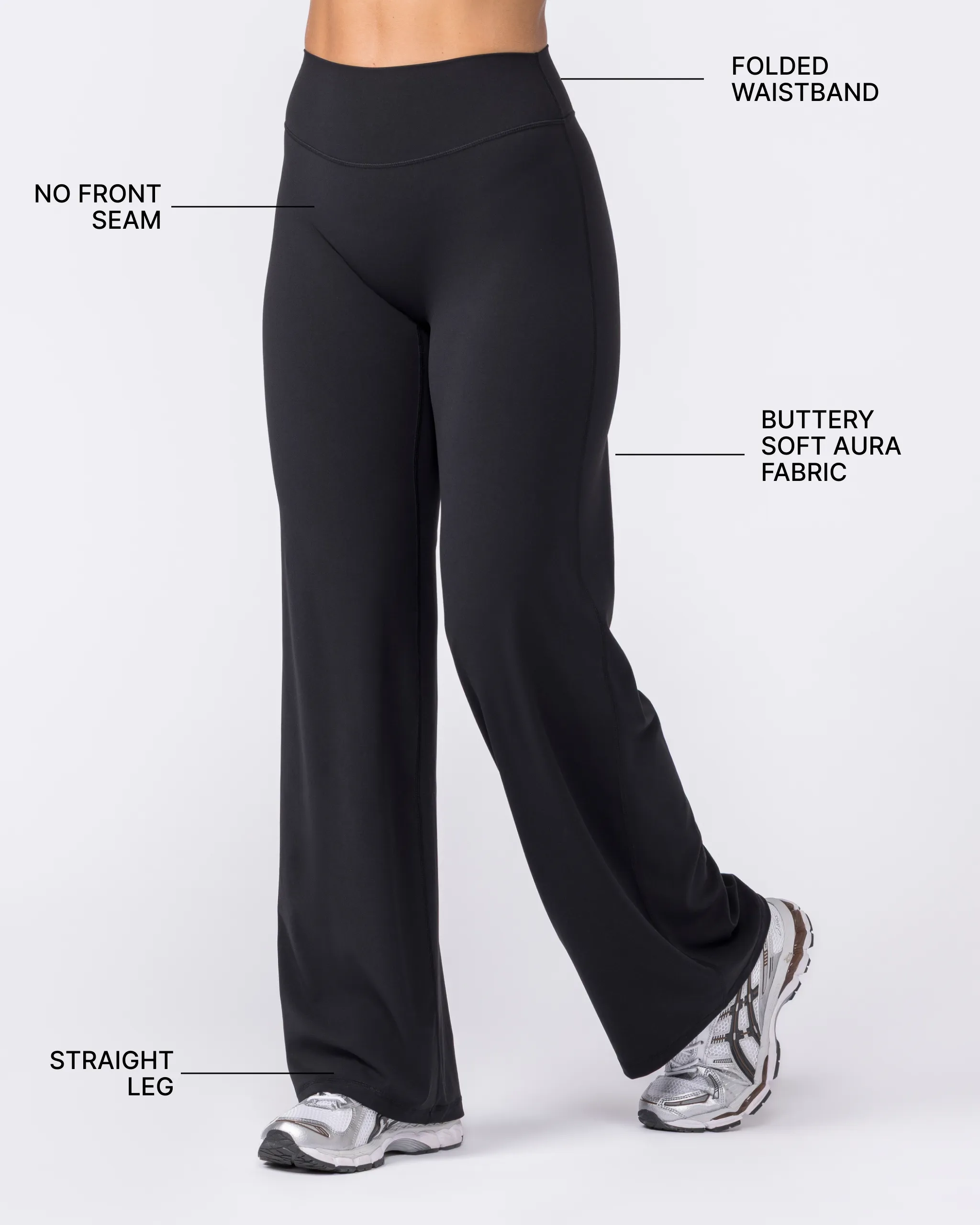 Aura Straight Leg Leggings Tall - Black sold by Muscle Nation product image thumbnail 2
