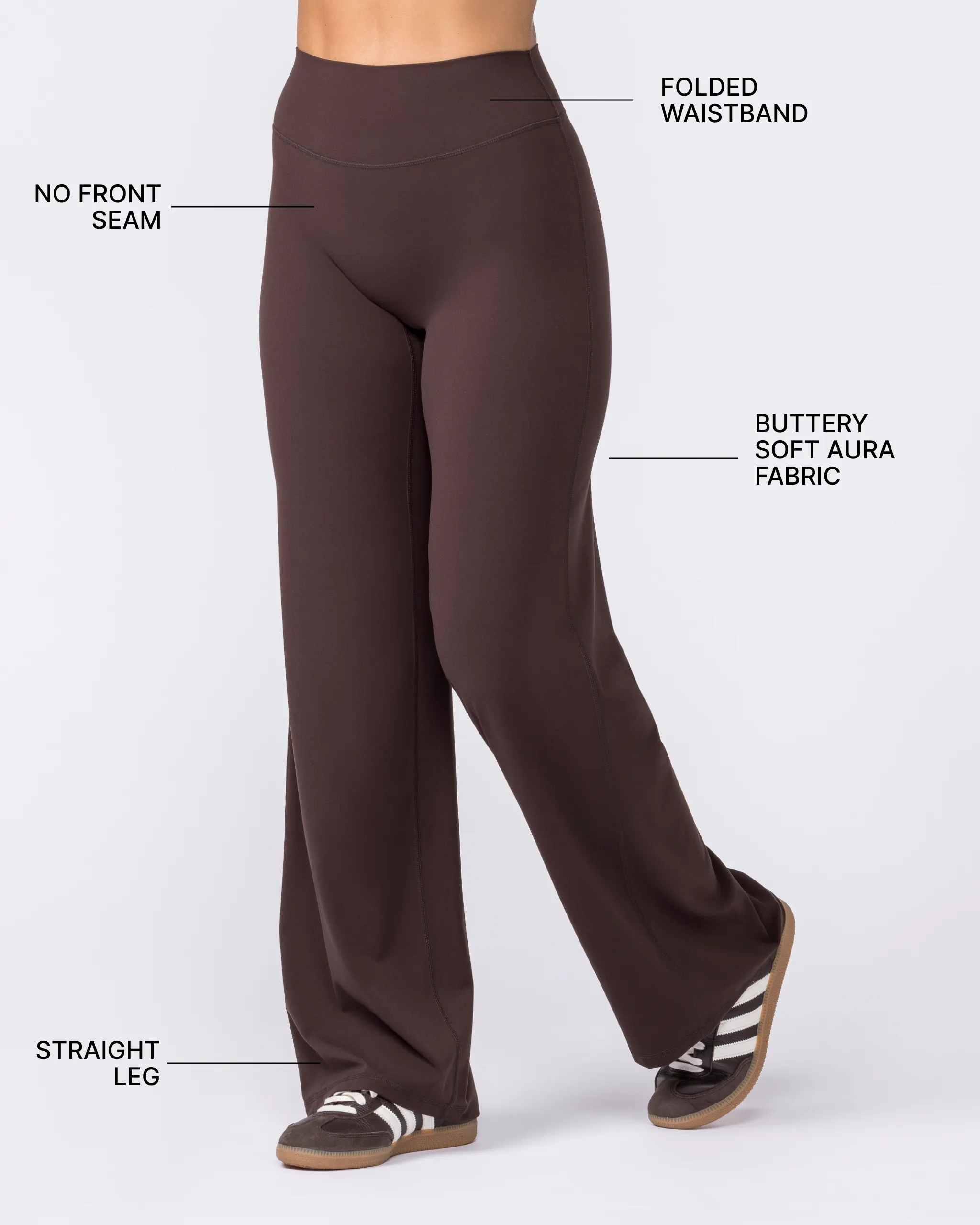 Aura Straight Leg Leggings Tall - Cocoa sold by Muscle Nation product image thumbnail 2