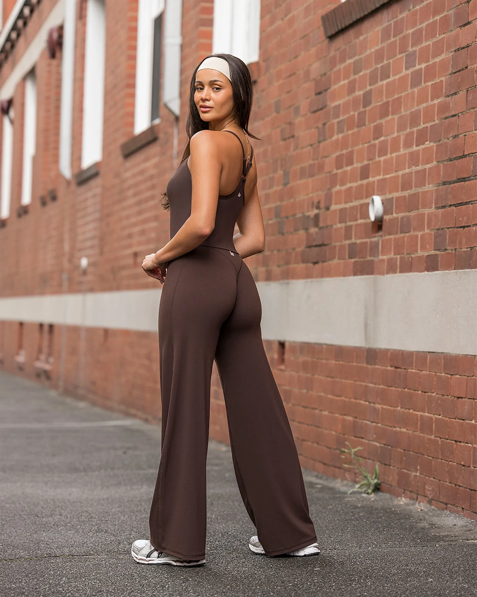 Aura Straight Leg Leggings Tall - Cocoa sold by Muscle Nation