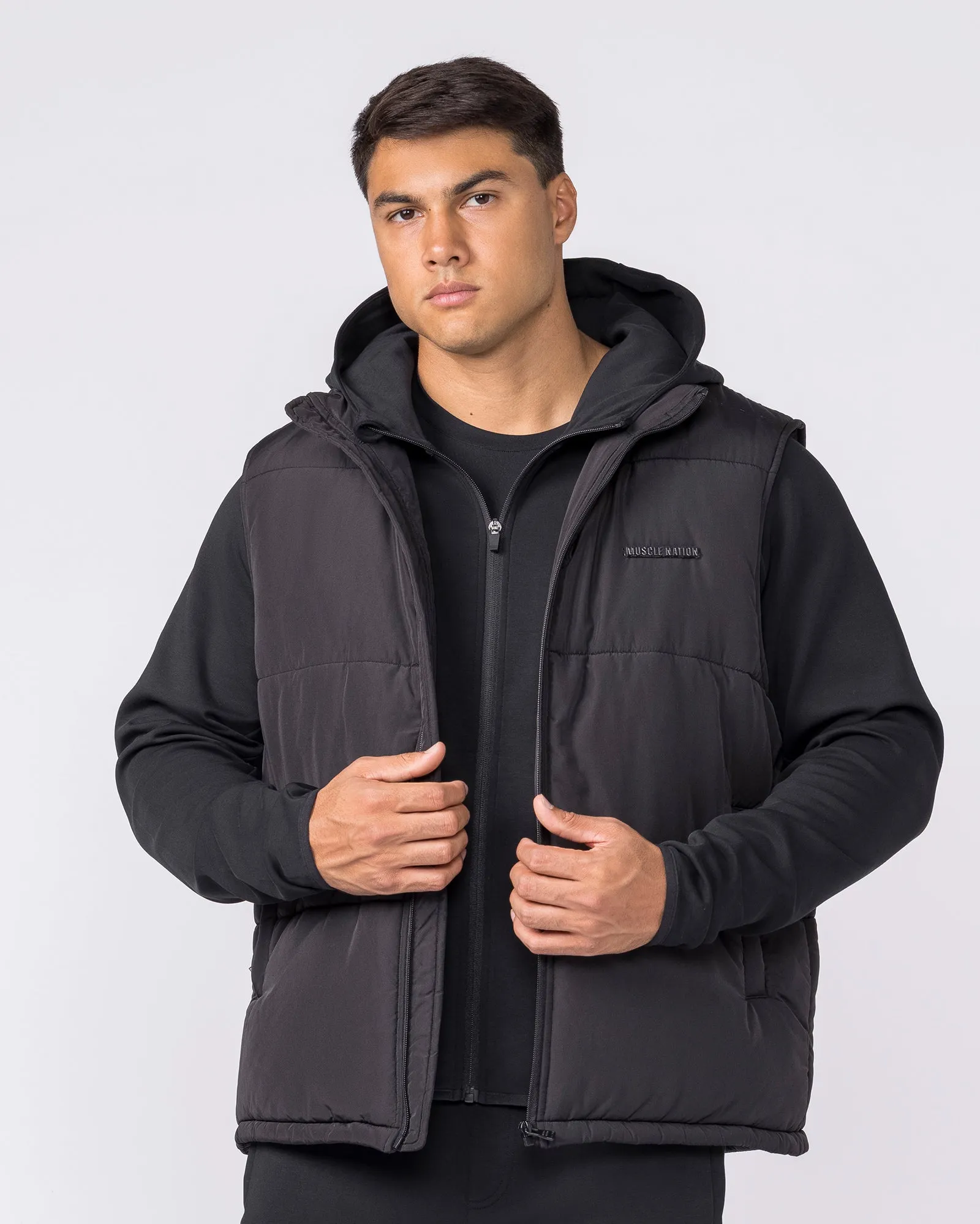 Essential Puffer Vest - Black sold by Muscle Nation