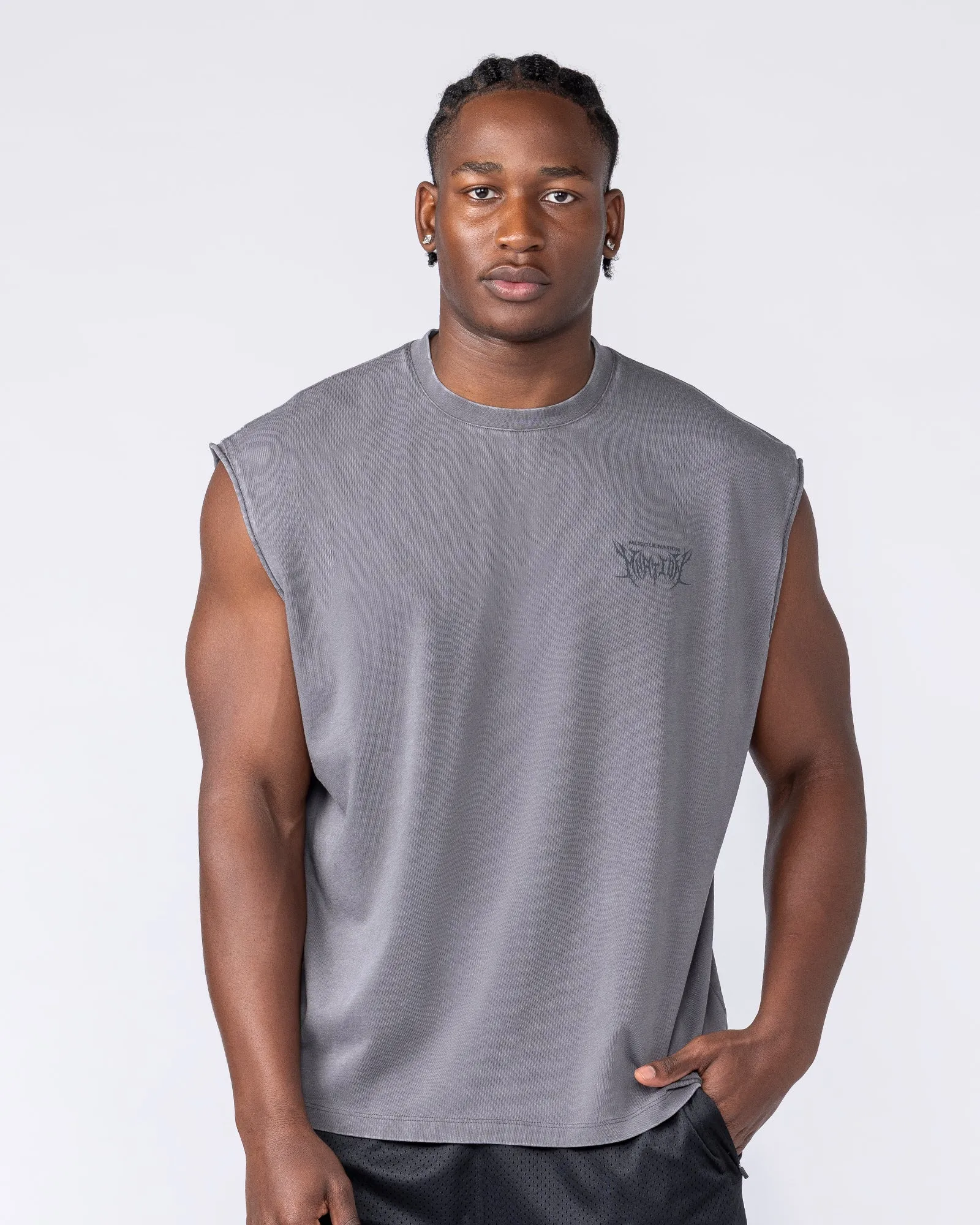 Gothic Boxy Muscle Tank - Washed Tornado sold by Muscle Nation product image thumbnail 4