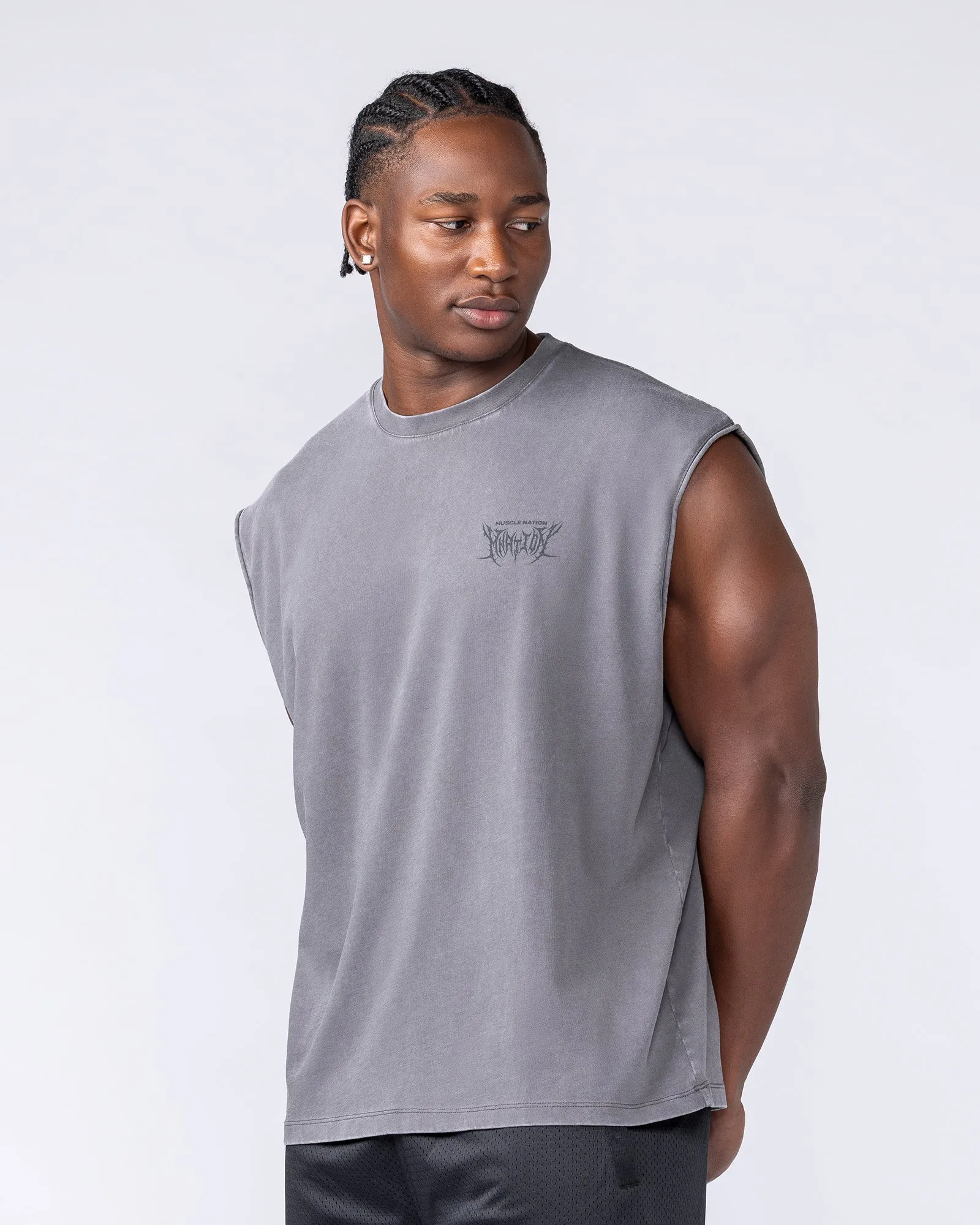 Gothic Boxy Muscle Tank - Washed Tornado sold by Muscle Nation product image thumbnail 2