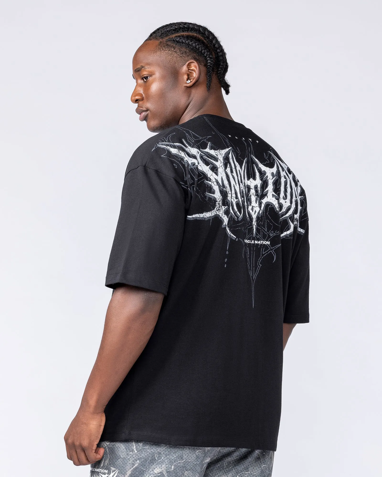 Gothic Oversized Tee - Black sold by Muscle Nation product image thumbnail 4