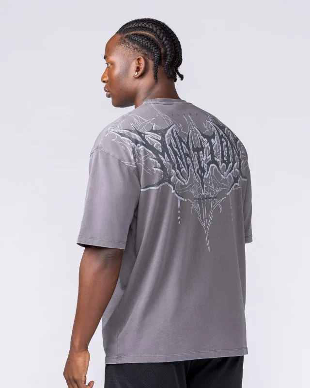 Gothic Oversized Tee - Washed Tornado made by Muscle Nation
