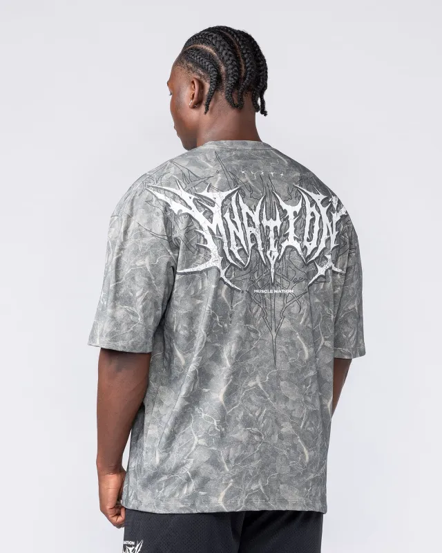 Gothic Oversized Tee - Washed Tree Camo made by Muscle Nation