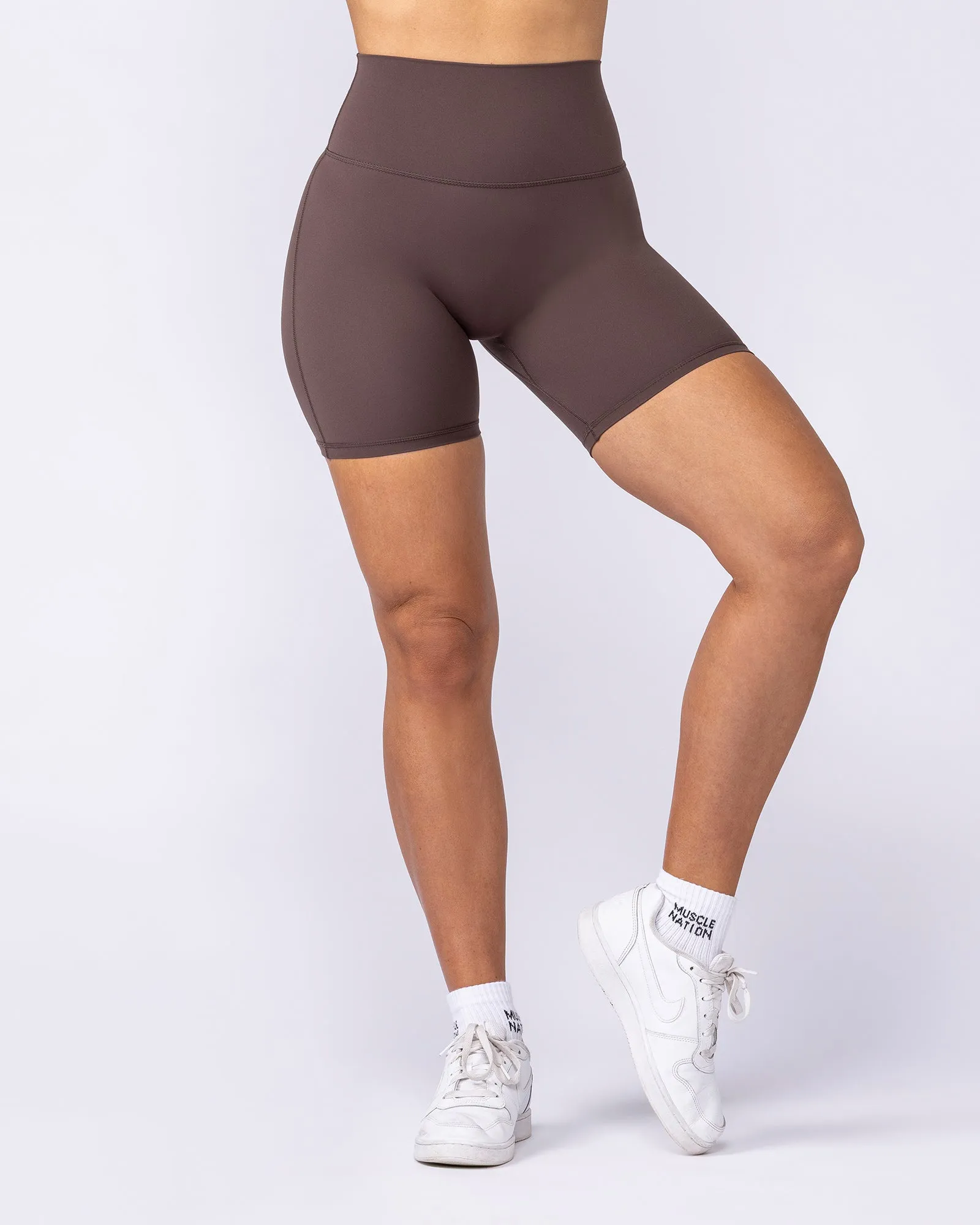 Aura Peachy High Invisible Scrunch Bike Shorts - Cola sold by Muscle Nation product image thumbnail 3