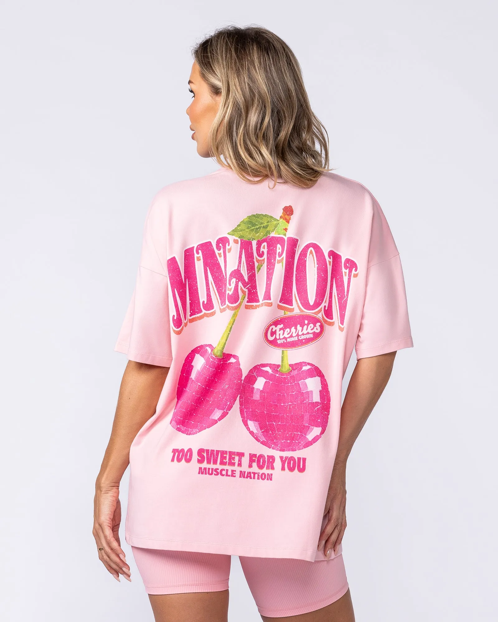 Fresh And Juicy Oversized Tee - Petal Pink sold by Muscle Nation product image thumbnail 4