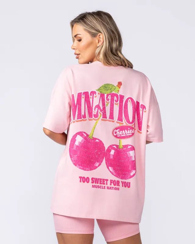 Fresh And Juicy Oversized Tee - Petal Pink made by Muscle Nation