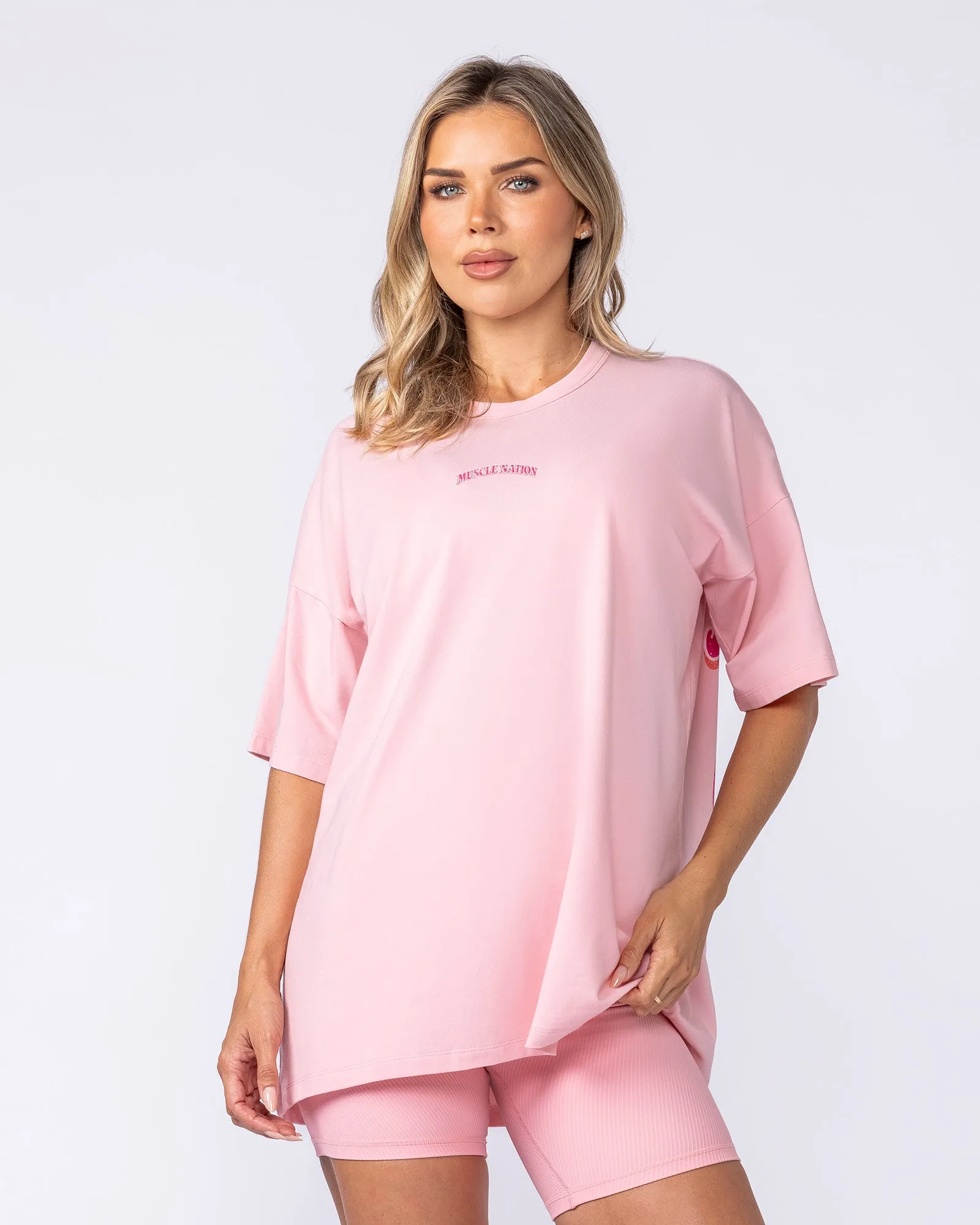 Fresh And Juicy Oversized Tee - Petal Pink sold by Muscle Nation product image thumbnail 2