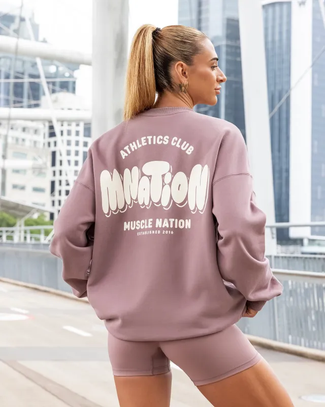 Bubble Oversized Pullover - Mocha Berry made by Muscle Nation
