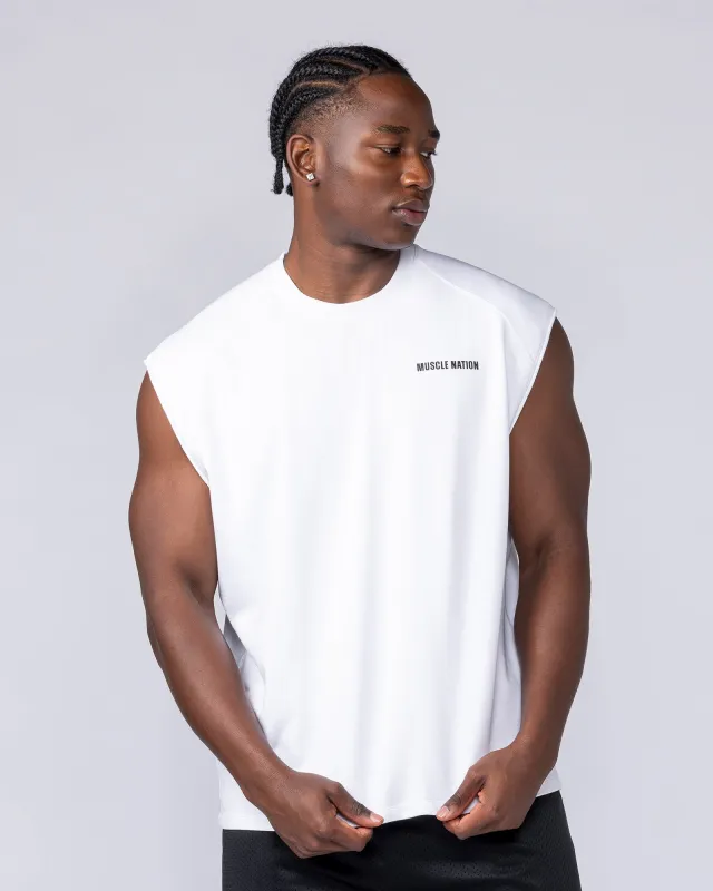 Essential Boxy Muscle Tank - White made by Muscle Nation