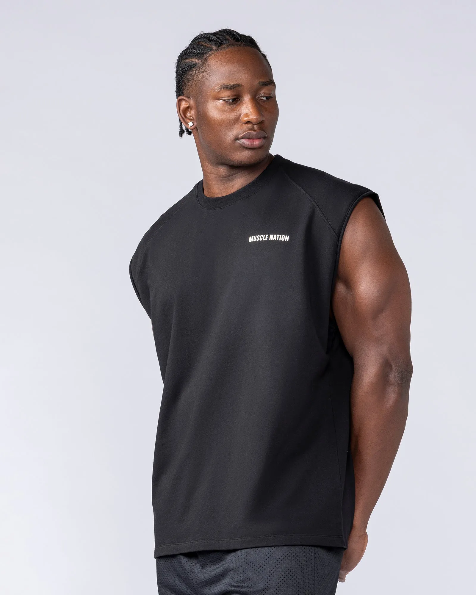Essential Boxy Muscle Tank - Black sold by Muscle Nation product image thumbnail 3