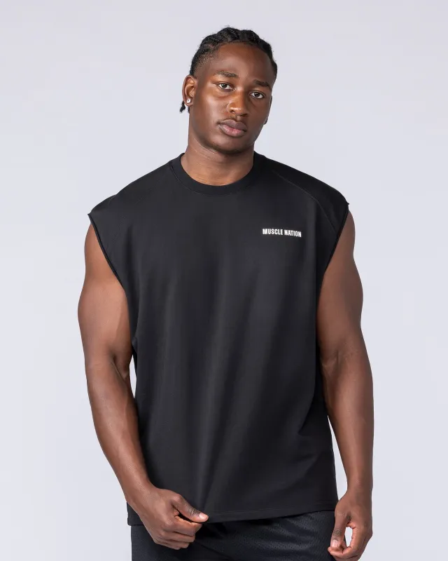 Essential Boxy Muscle Tank - Black made by Muscle Nation