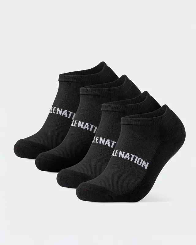Womens Ankle Socks 2 pack - Black made by Muscle Nation
