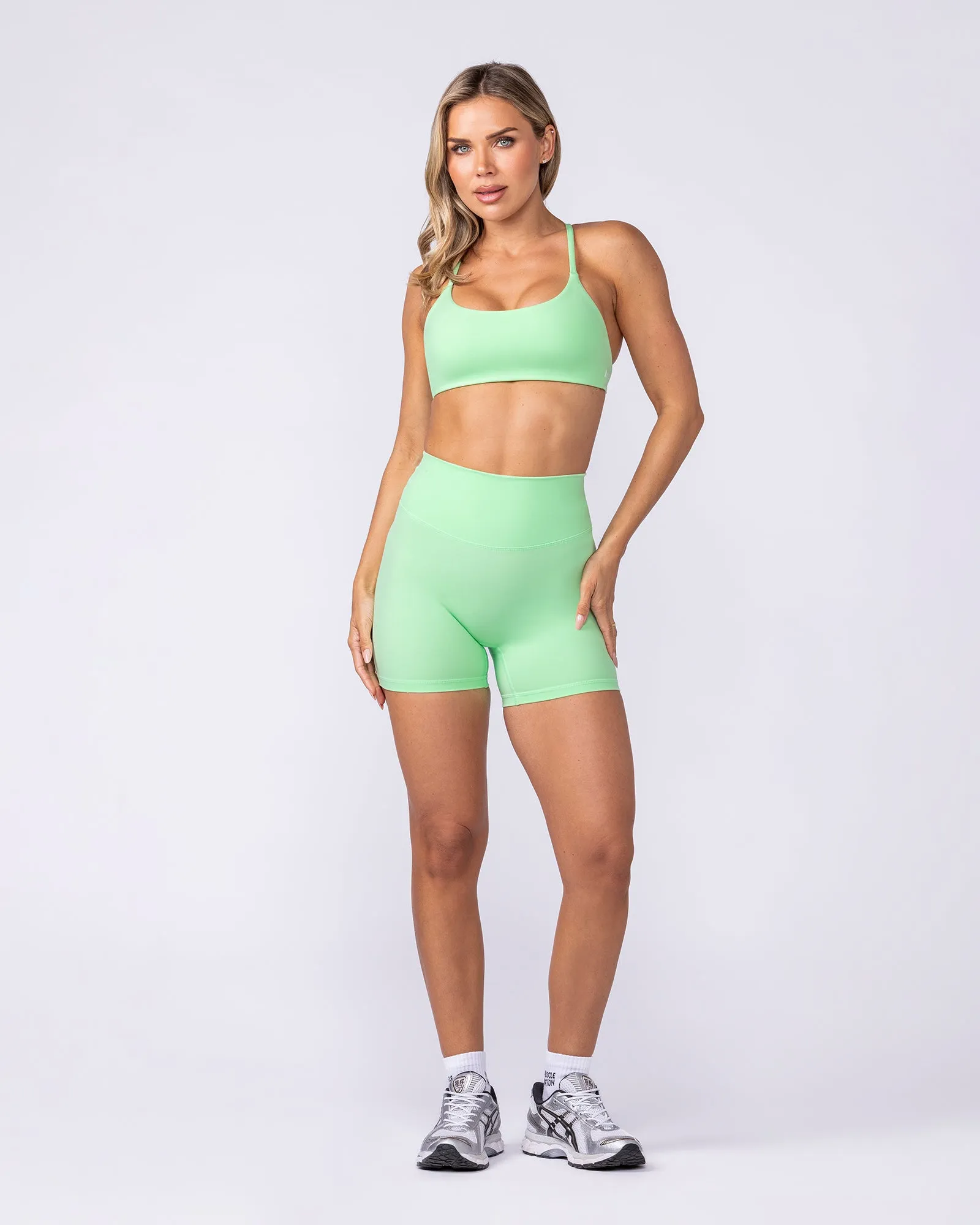 Everyday High Rise Midway Shorts - Lime Splice sold by Muscle Nation product image thumbnail 5