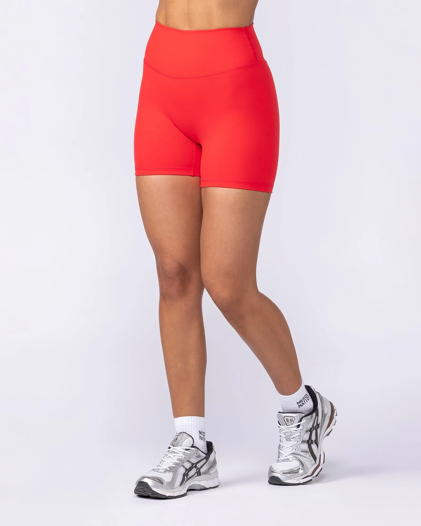 Everyday High Rise Midway Shorts - Poppy sold by Muscle Nation