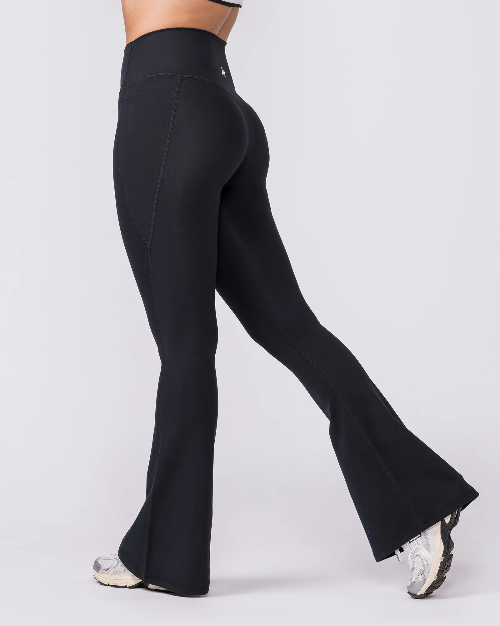 Everyday High Rise Pocket Flare Leggings - Black sold by Muscle Nation product image thumbnail 3