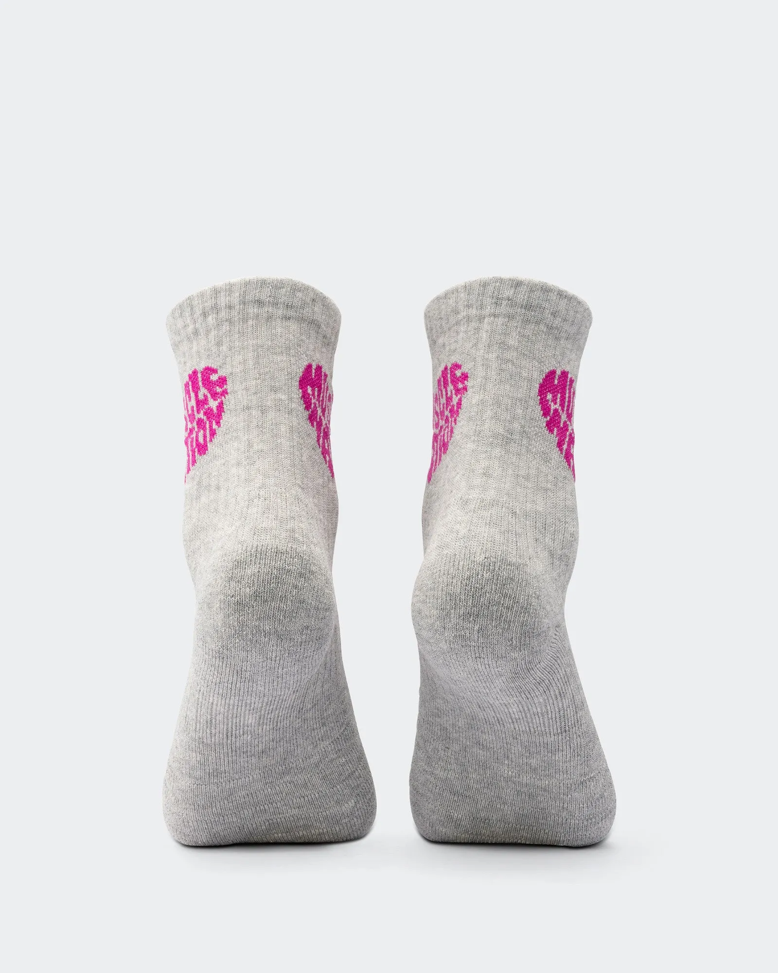 Womens Heart Crew Sock 2 pack - White Grey Marl sold by Muscle Nation product image thumbnail 5