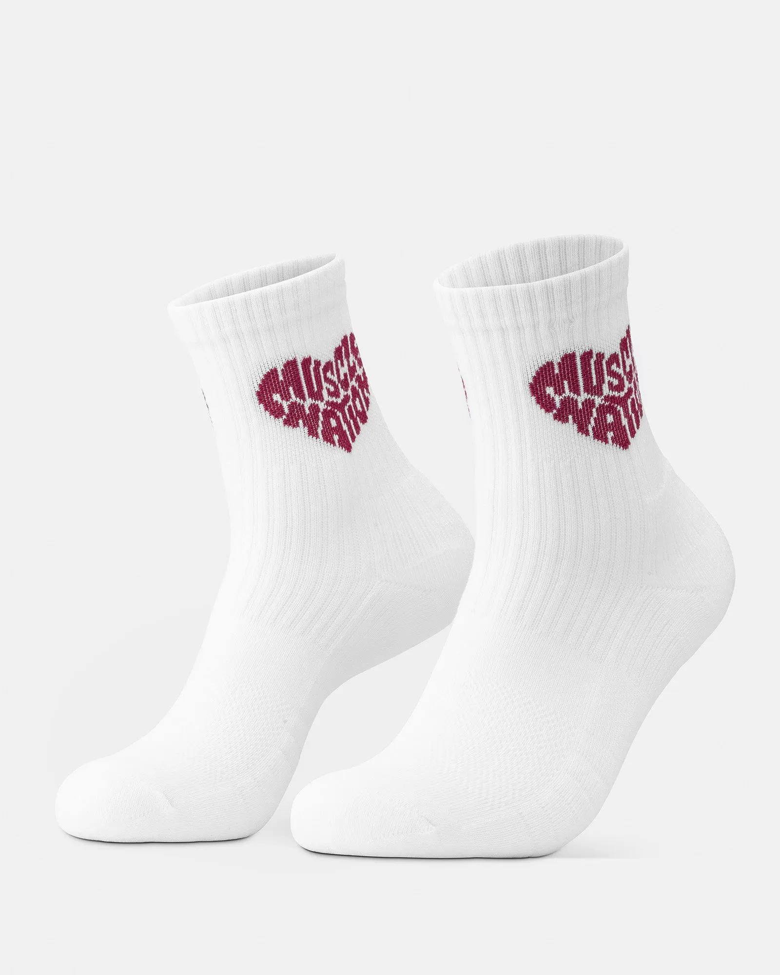 Womens Heart Crew Sock 2 pack - White Grey Marl sold by Muscle Nation product image thumbnail 2