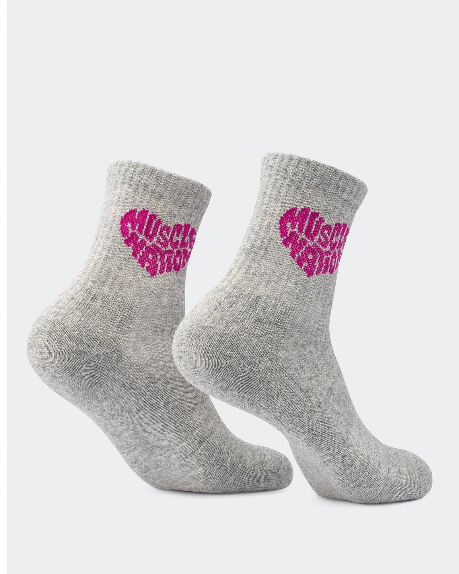 Womens Heart Crew Sock 2 pack - White Grey Marl sold by Muscle Nation product image thumbnail 3