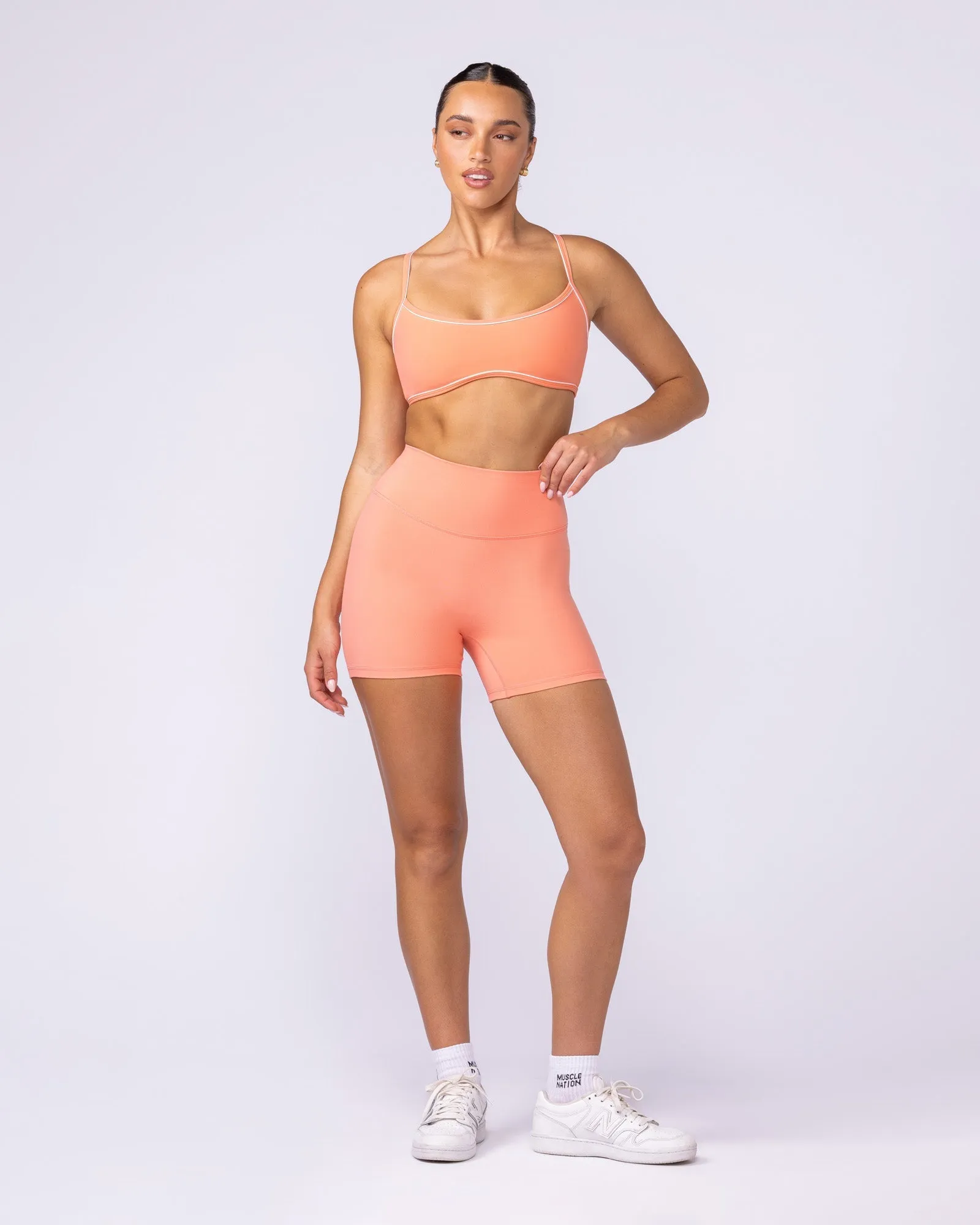Everyday High Rise Midway Shorts - Peachy sold by Muscle Nation product image thumbnail 5