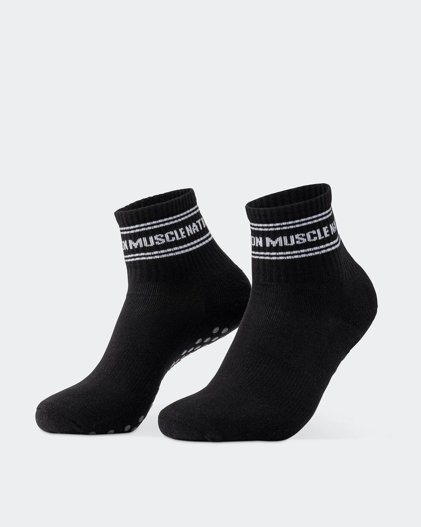 Quarter Crew Grip Socks - Black sold by Muscle Nation product image thumbnail 3