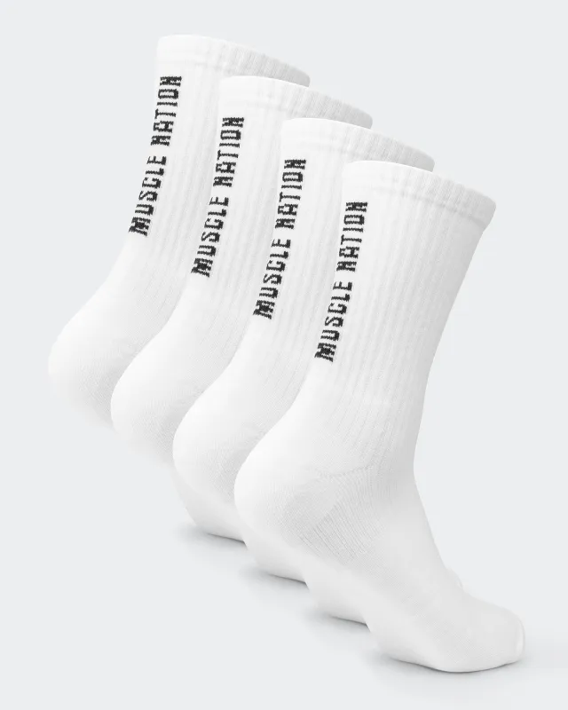 Mens Trainer Crew Sock 2 pack - White made by Muscle Nation