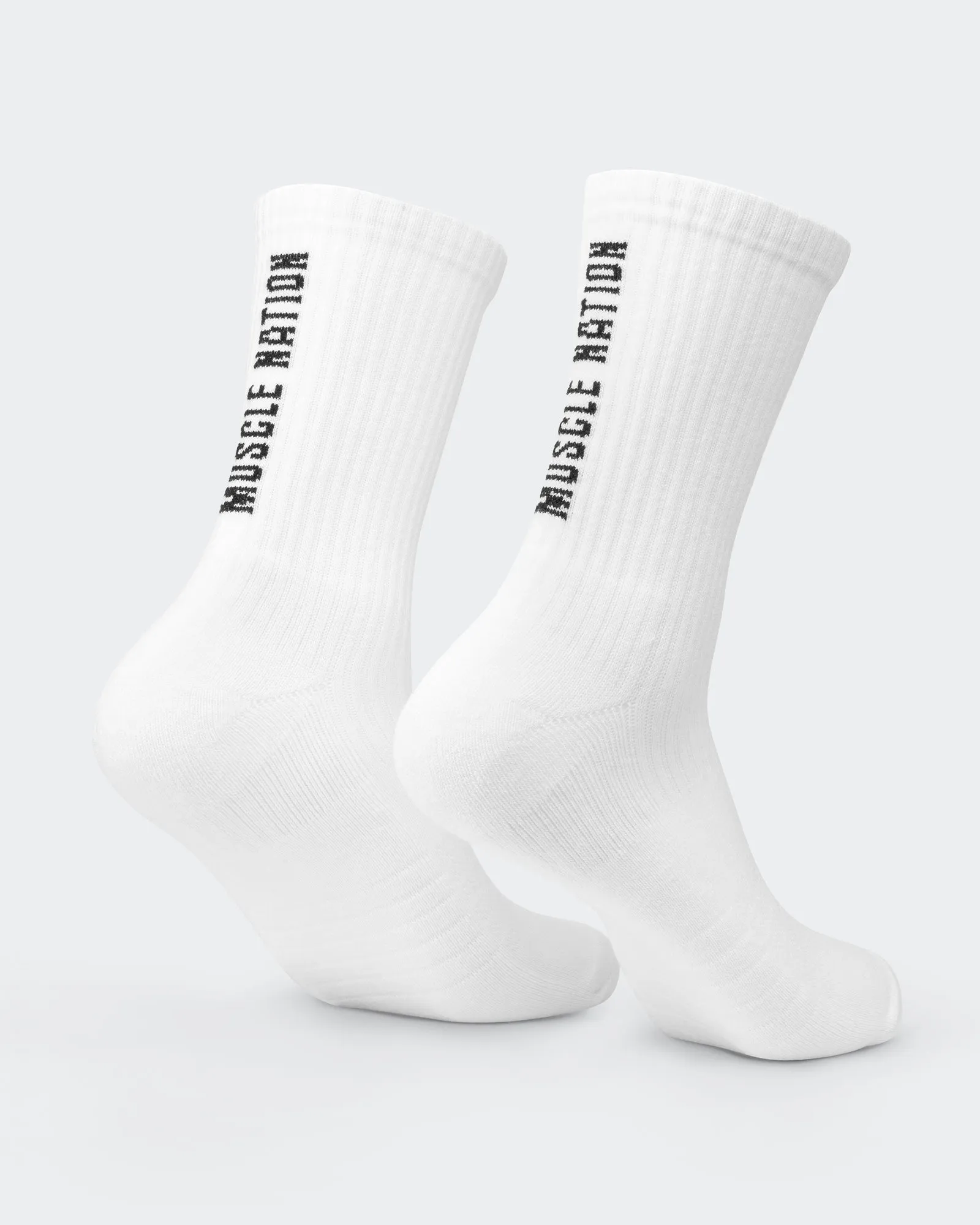 Mens Trainer Crew Sock 2 pack - White sold by Muscle Nation product image thumbnail 5