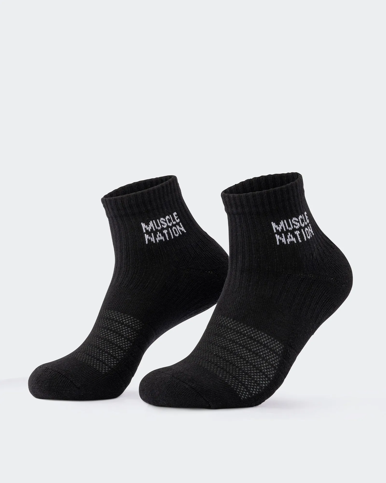 Womens Quarter Crew Socks 2 pack - Black / White sold by Muscle Nation product image thumbnail 2