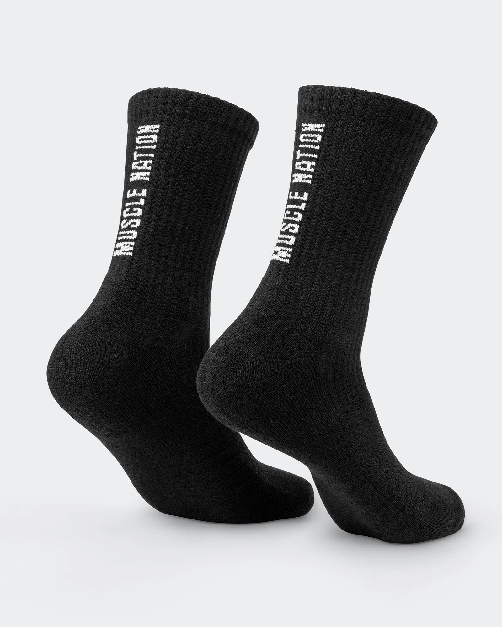 Mens Trainer Crew Socks 2 pack - Black / White sold by Muscle Nation product image thumbnail 2