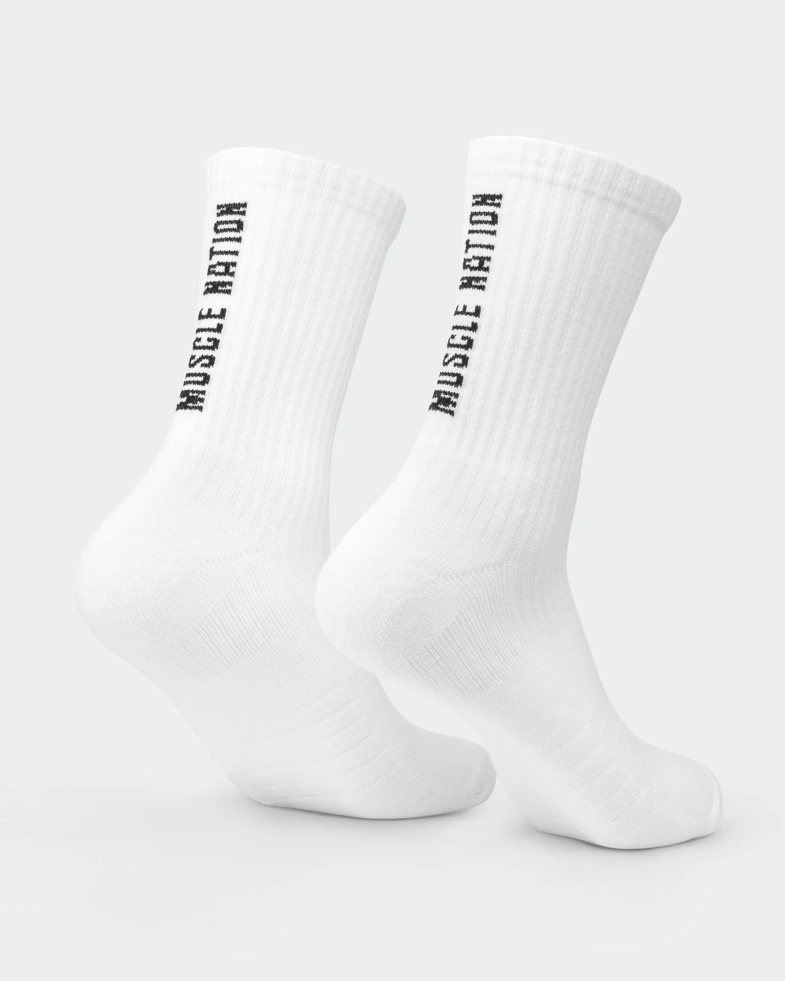 Mens Trainer Crew Socks 2 pack - White sold by Muscle Nation product image thumbnail 5