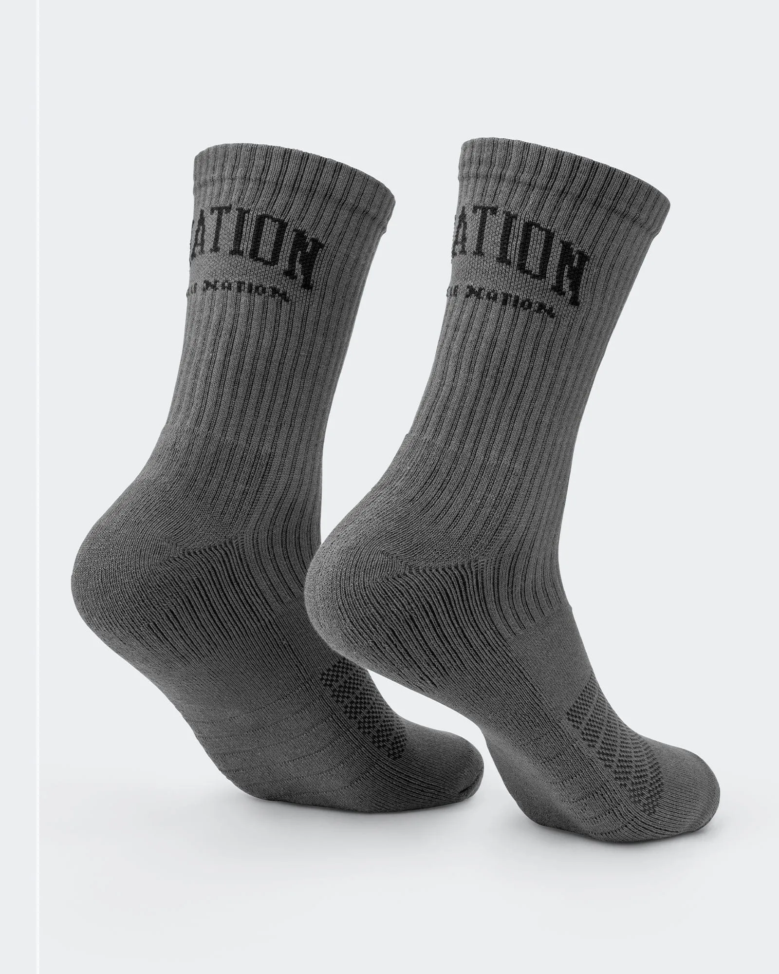 Mens Varsity Crew Socks 2 Pack - Charcoal sold by Muscle Nation product image thumbnail 4