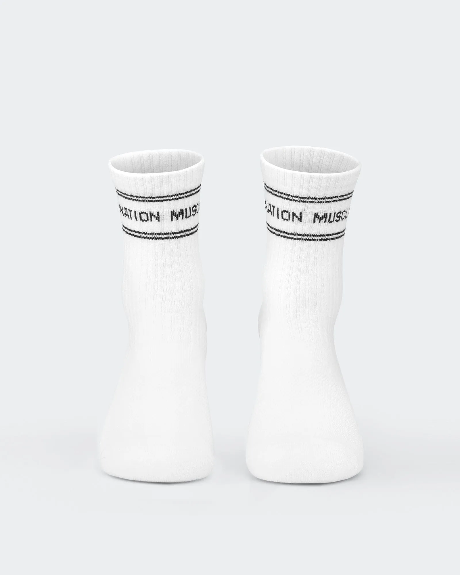 Womens Stripe Crew Socks 2 pack - White sold by Muscle Nation product image thumbnail 3