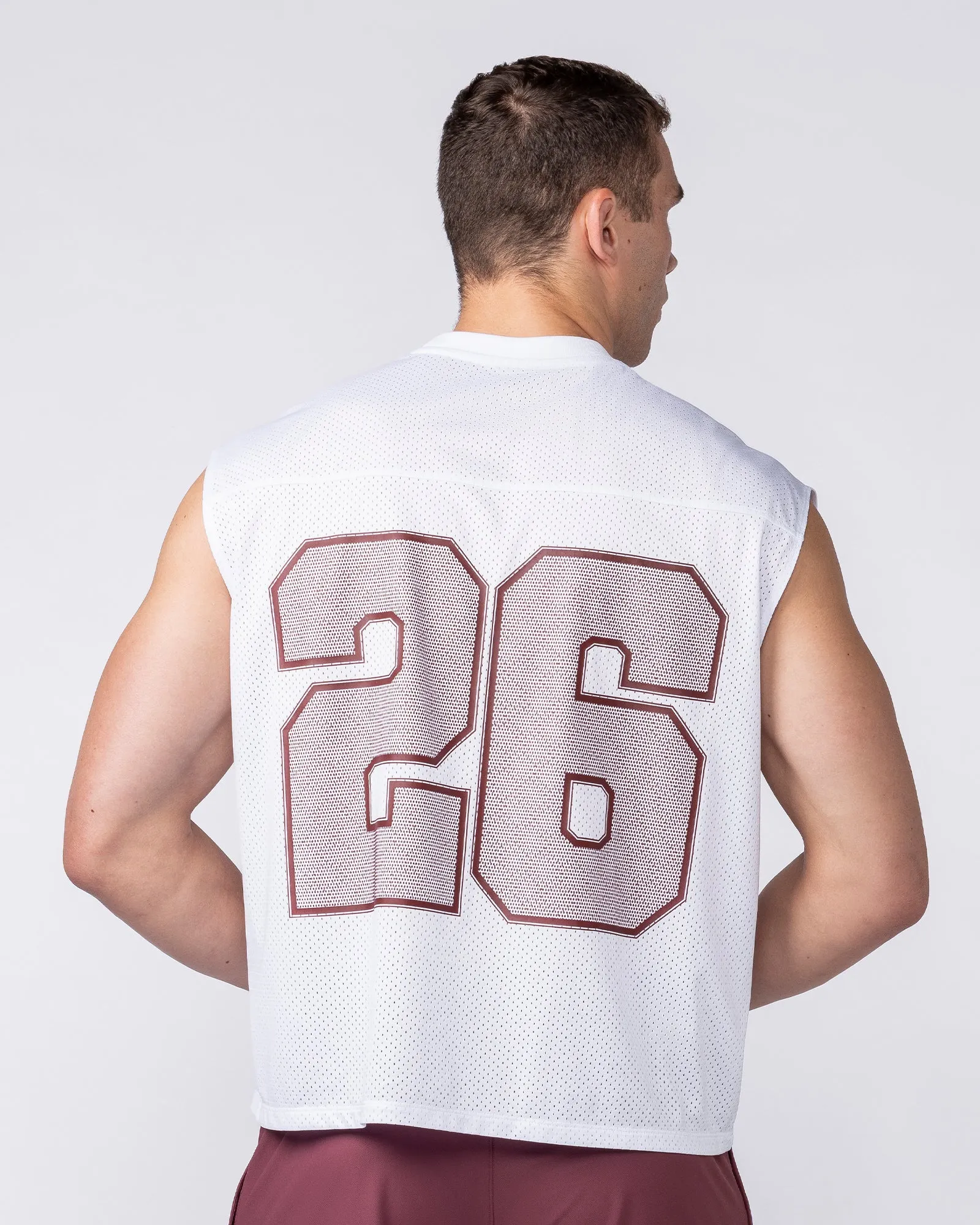 Mesh Boxy Cropped Muscle Tank - White sold by Muscle Nation product image thumbnail 5