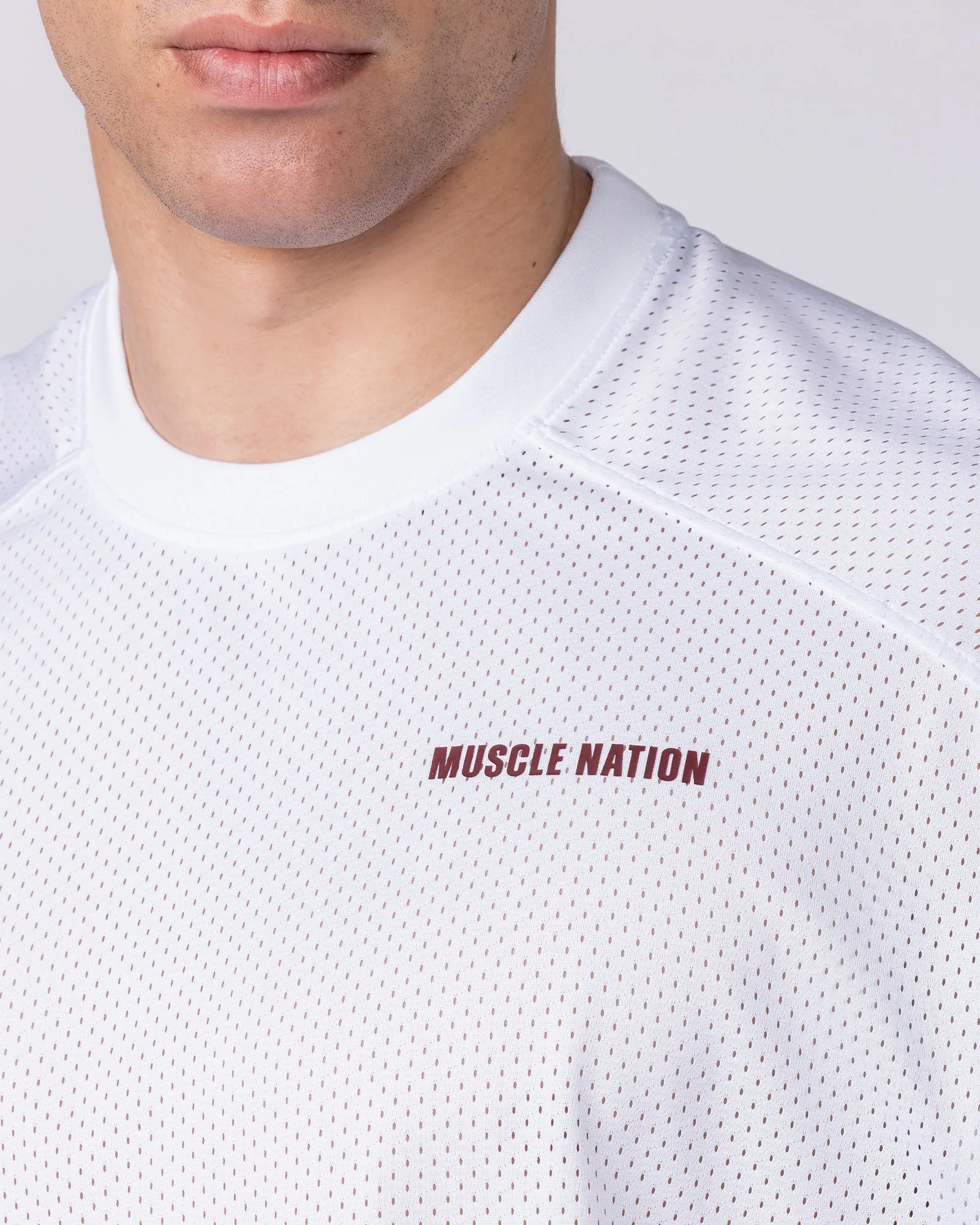 Mesh Boxy Cropped Muscle Tank - White sold by Muscle Nation product image thumbnail 2