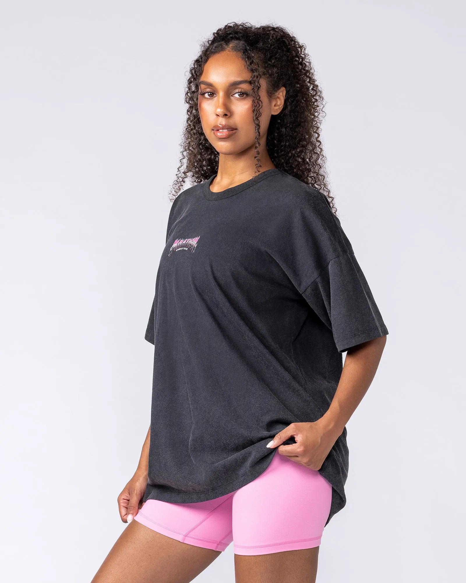 On Tour Oversized Tee - Washed Black sold by Muscle Nation product image thumbnail 4