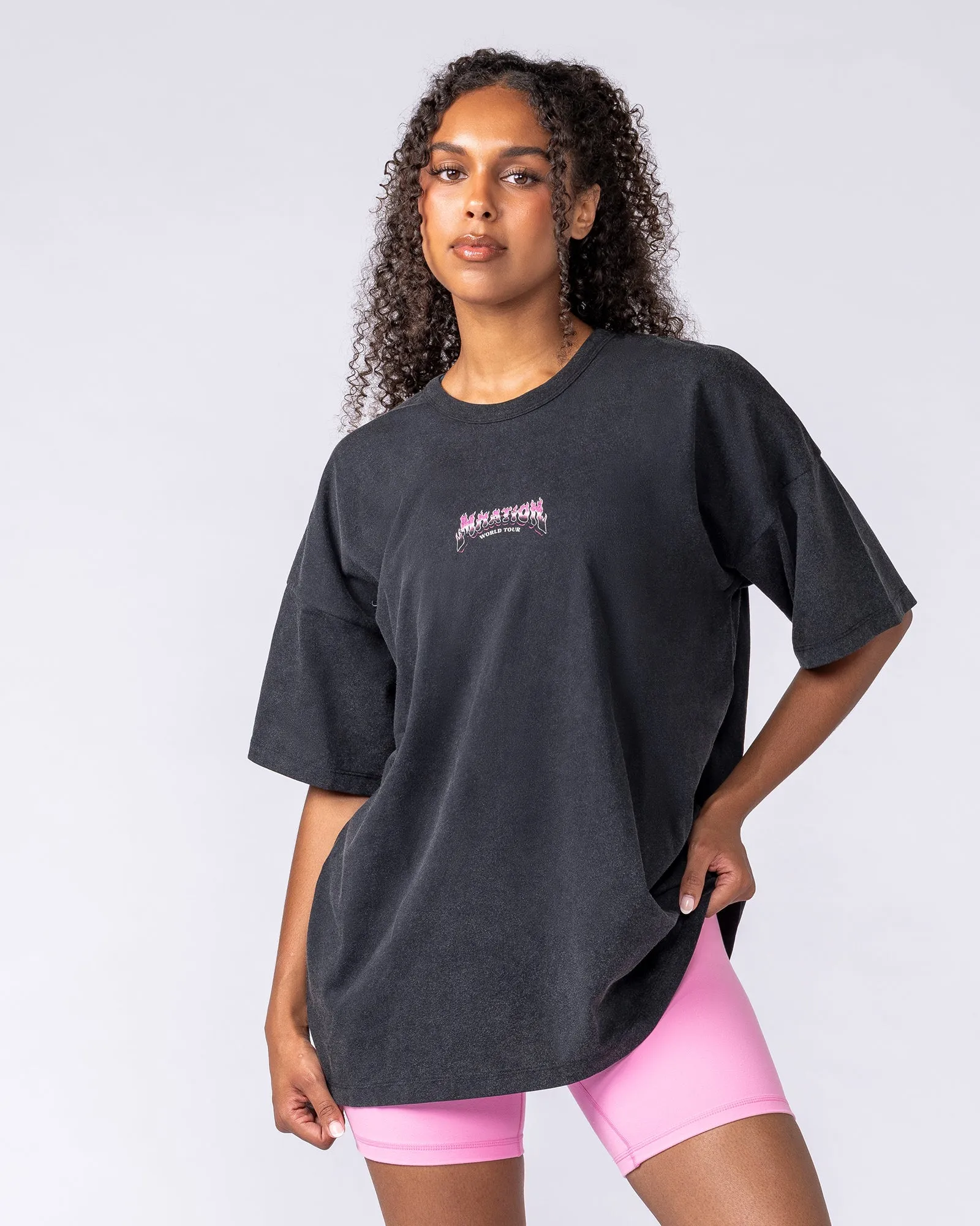 On Tour Oversized Tee - Washed Black sold by Muscle Nation product image thumbnail 2
