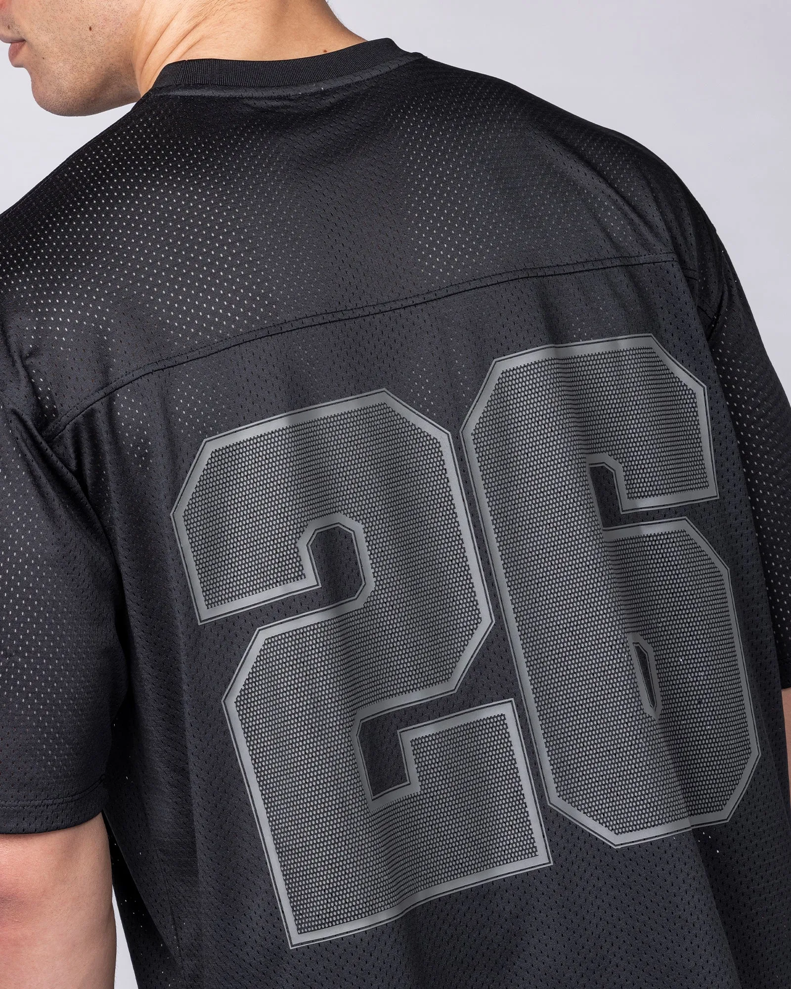Mesh Boxy Cropped Oversized Tee - Black sold by Muscle Nation product image thumbnail 5