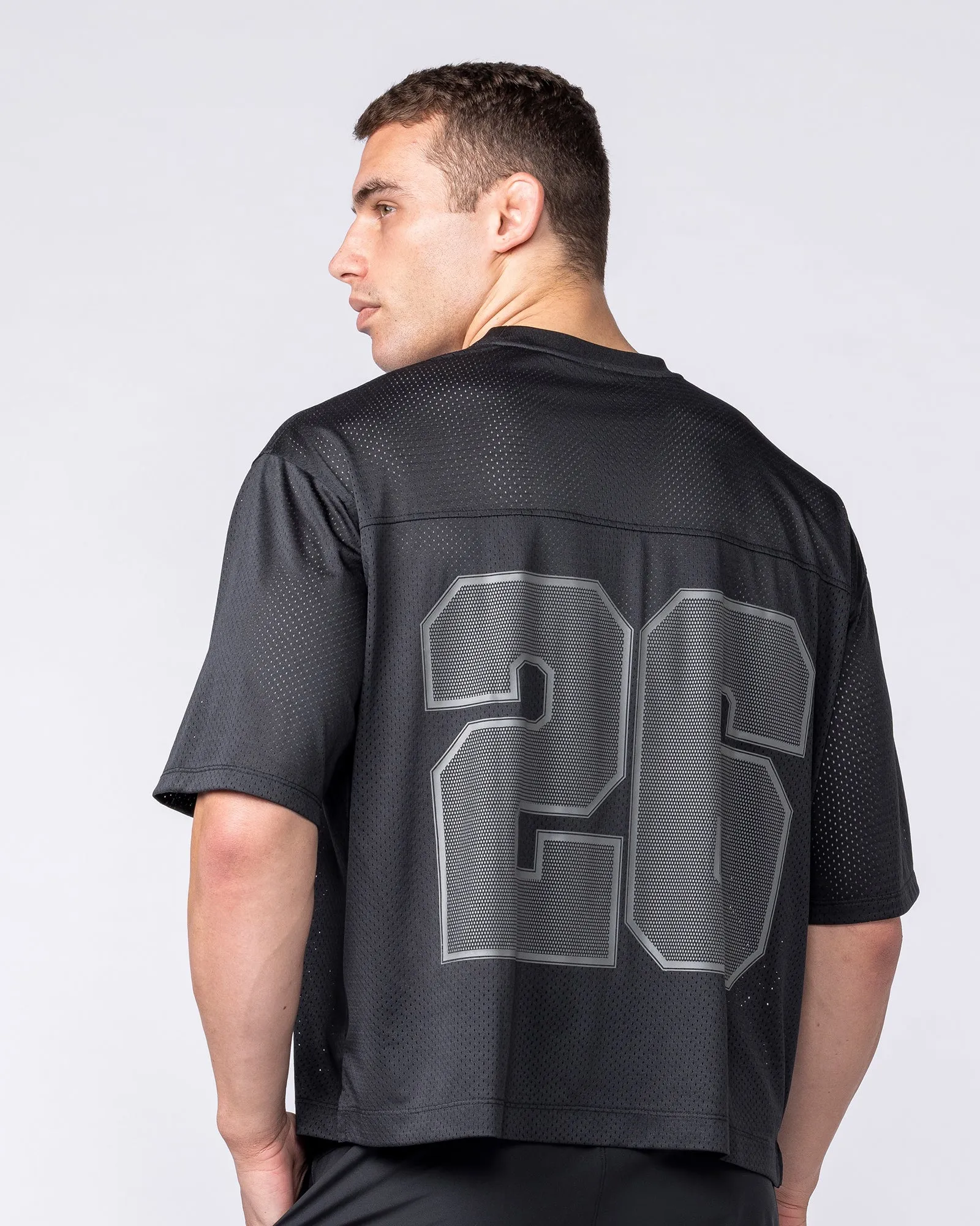 Mesh Boxy Cropped Oversized Tee - Black sold by Muscle Nation product image thumbnail 2
