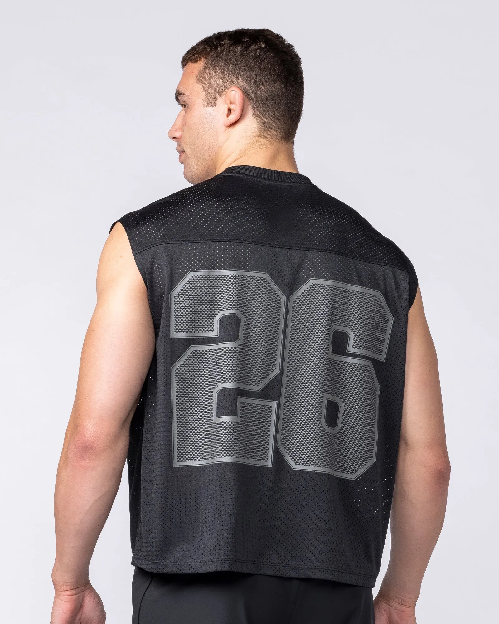 Mesh Boxy Cropped Muscle Tank - Black sold by Muscle Nation product image thumbnail 5