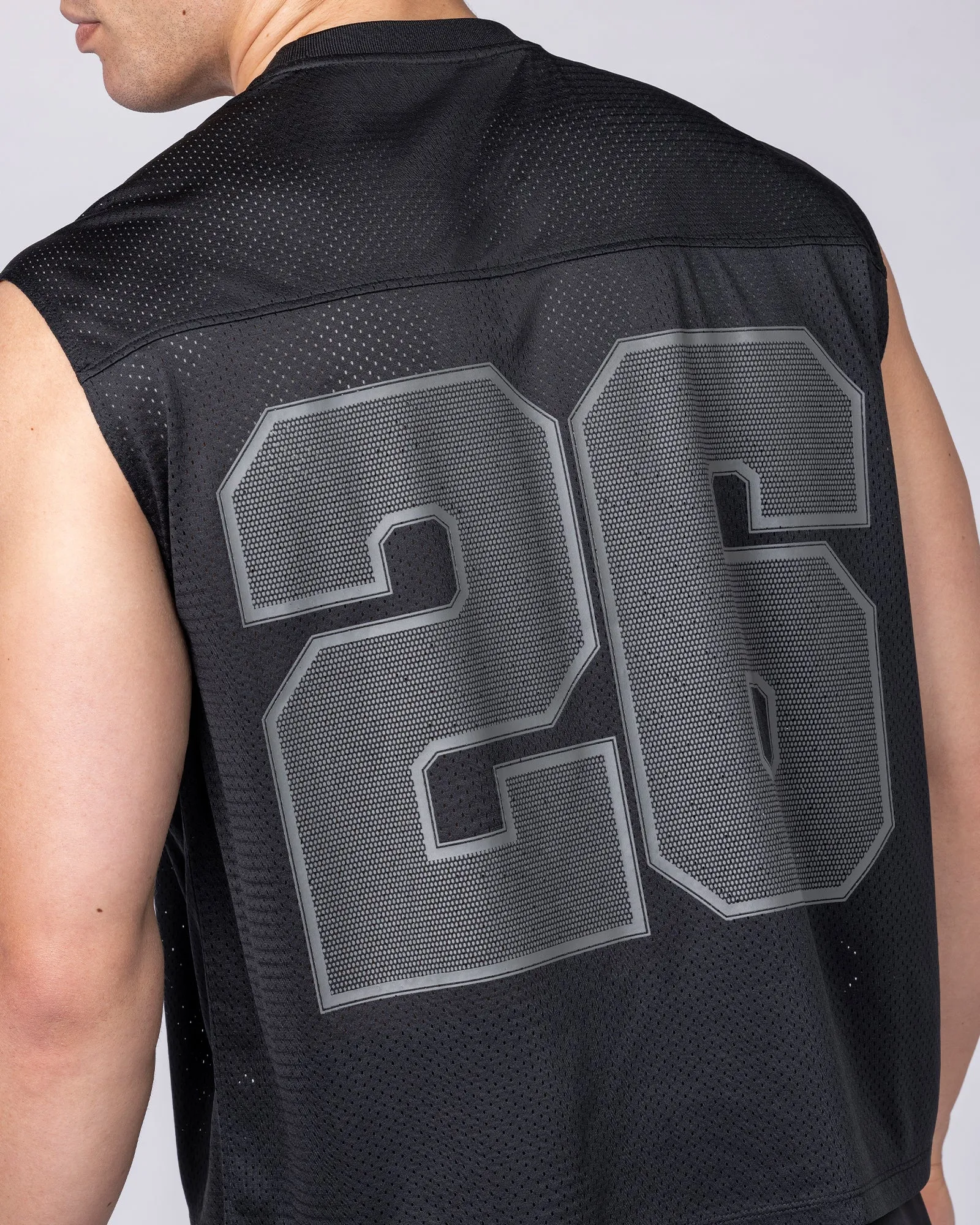 Mesh Boxy Cropped Muscle Tank - Black sold by Muscle Nation product image thumbnail 2