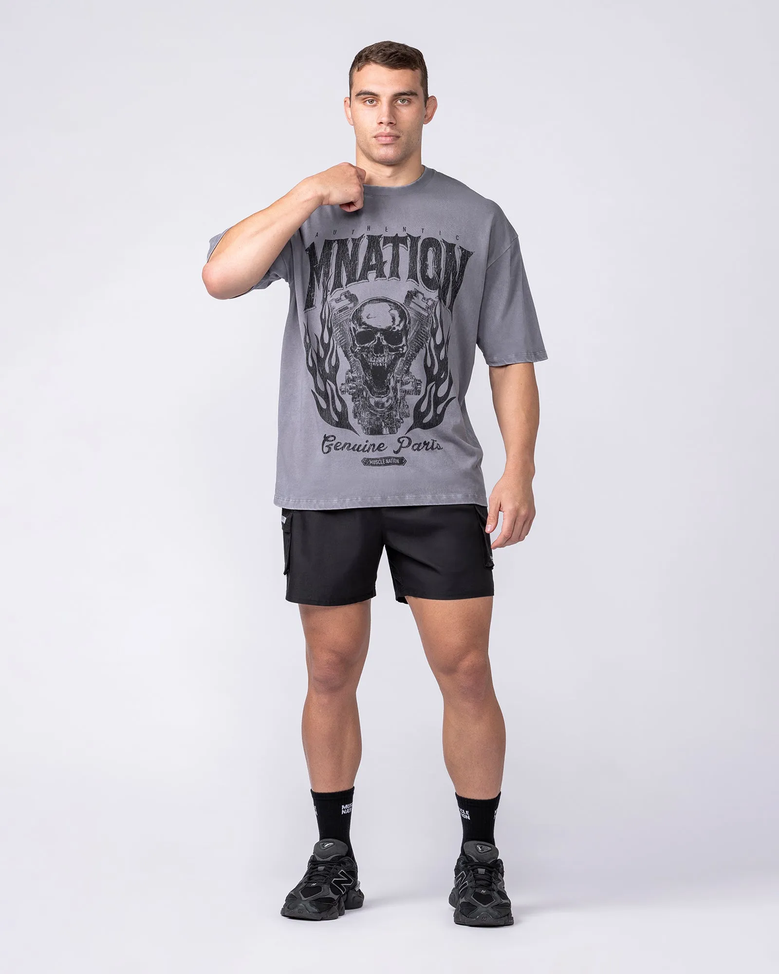 Iron Skull Oversized Tee - Washed Tornado sold by Muscle Nation product image thumbnail 5