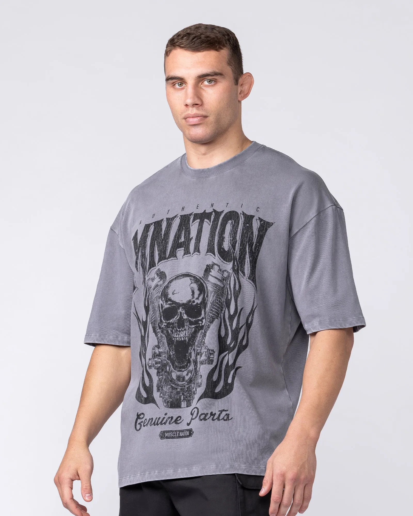 Iron Skull Oversized Tee - Washed Tornado sold by Muscle Nation product image thumbnail 3