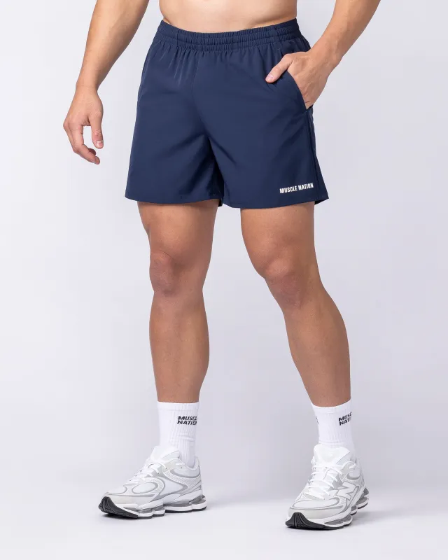 Essential Active 5" Shorts - Navy made by Muscle Nation