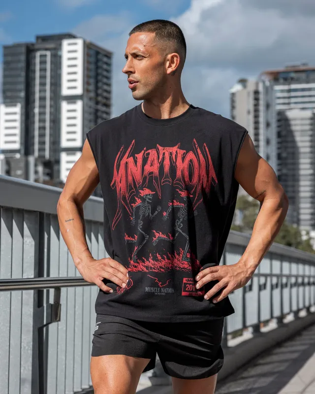 Hell Mile Boxy Running Tank - Black made by Muscle Nation