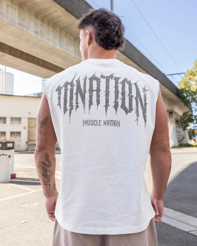 Relic Raglan Boxy Muscle Tank - Travertine made by Muscle Nation