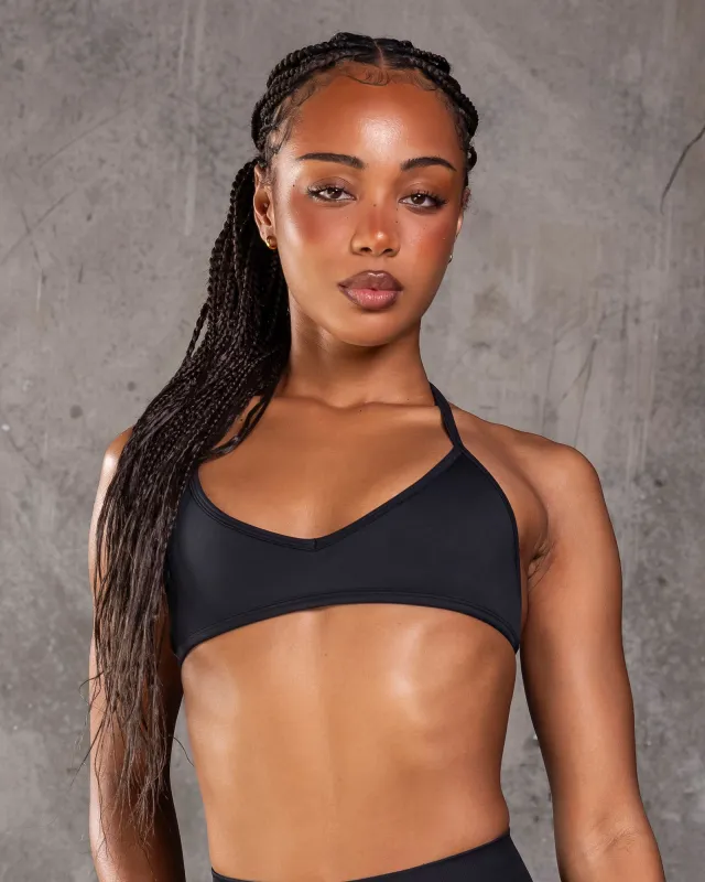 Micro Halter Seamless Bralette - Black made by Muscle Nation