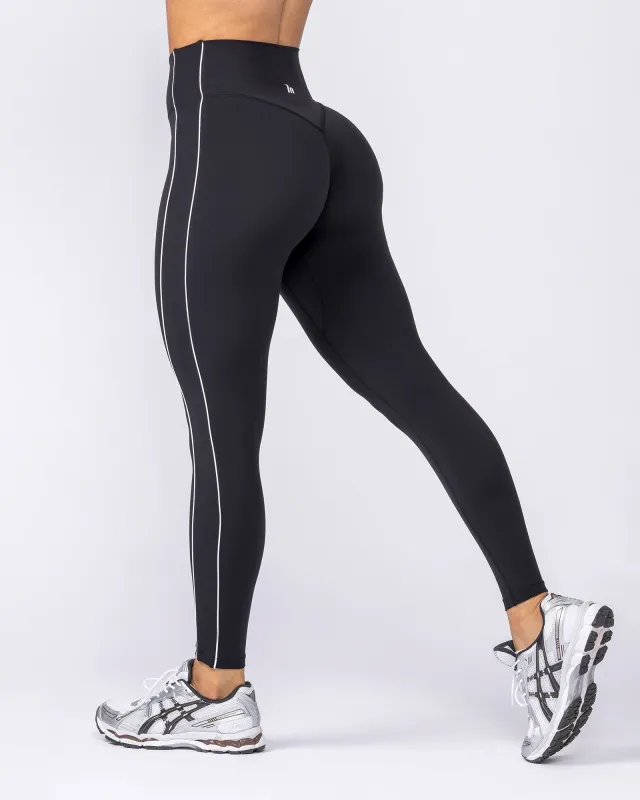 Haze High Rise Ankle Length Leggings - Black made by Muscle Nation