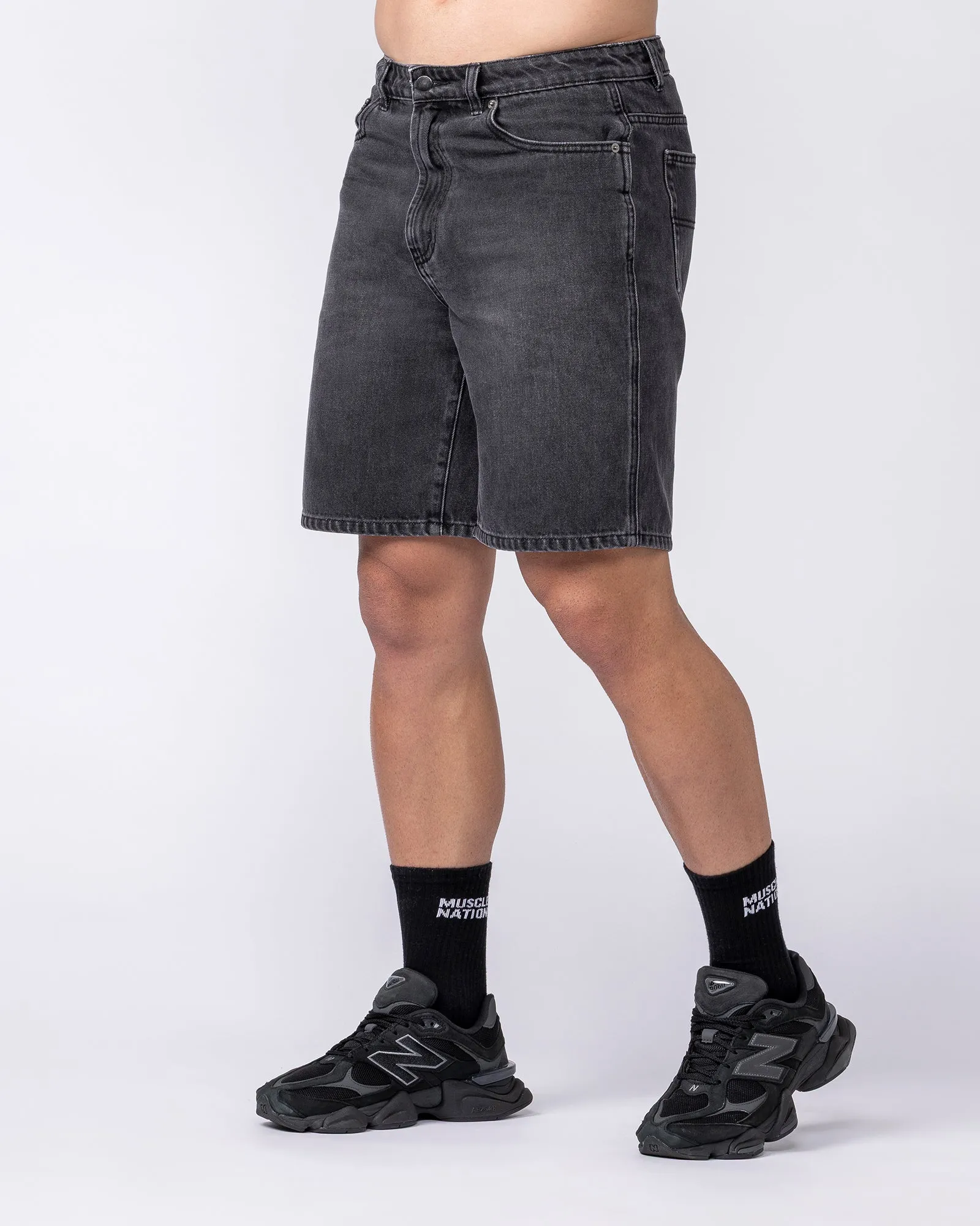 Street Denim Jorts - Washed Black sold by Muscle Nation product image thumbnail 4