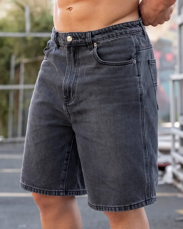 Street Denim Jorts - Washed Black made by Muscle Nation